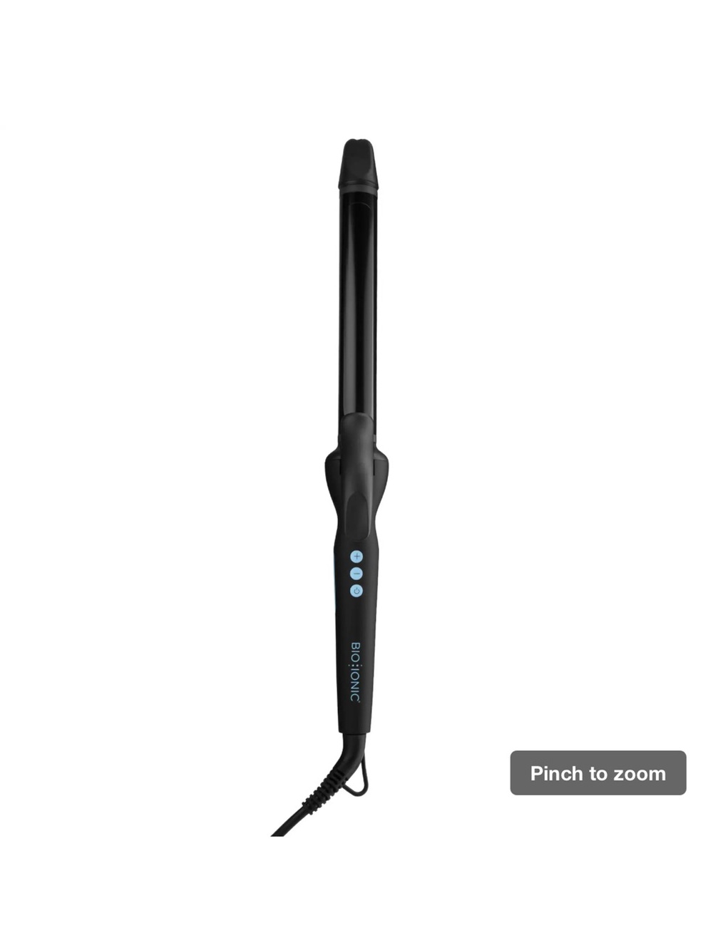 Bio Ionic Black 1" Curling Wand - Lightweight Ceramic Styling Iron